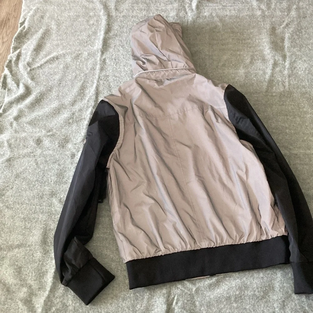 Guess Gray and Black Windbreaker with Standing Collar